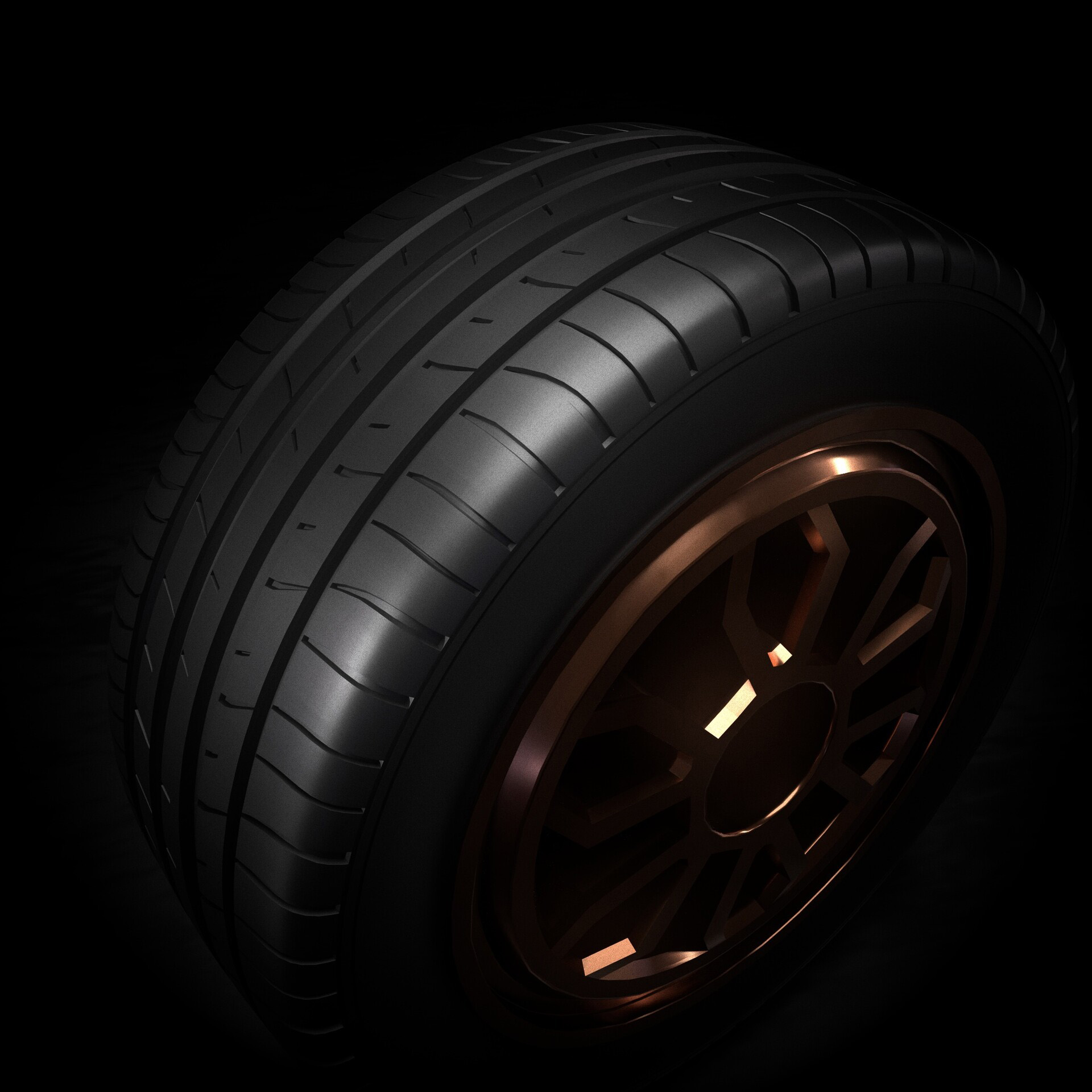 High-poly 3D tire for product visualization